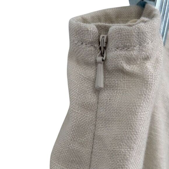 Eileen Fisher Linen Blend Wide Leg Cropped Pants Cream Size Large - Picture 8 of 8